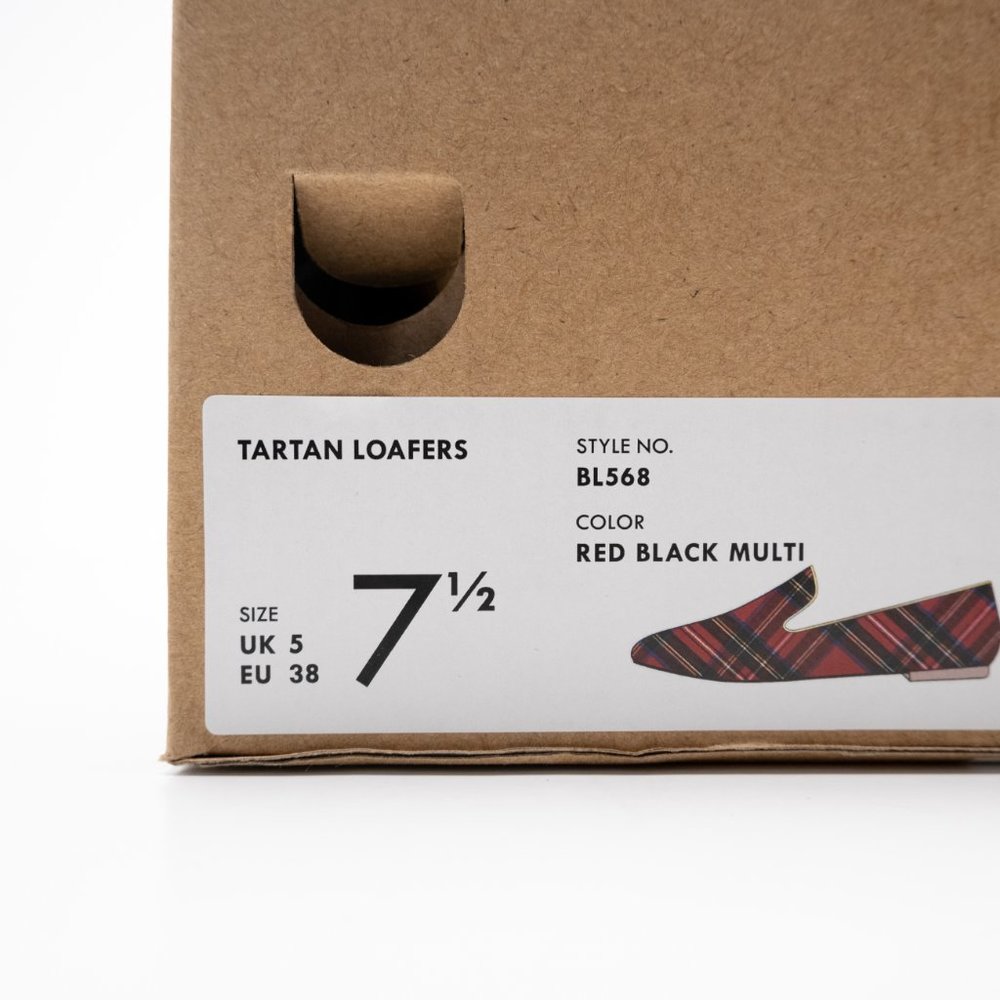 NEW J. Crew Tartan Loafers in Red Black Multi plaid - Picture 15 of 16